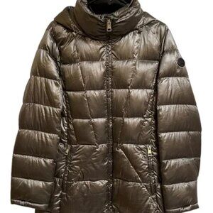 Andrew Marc Pewter Packable Premium Down 650 Fill Power Hooded Down Jacket Sz XL